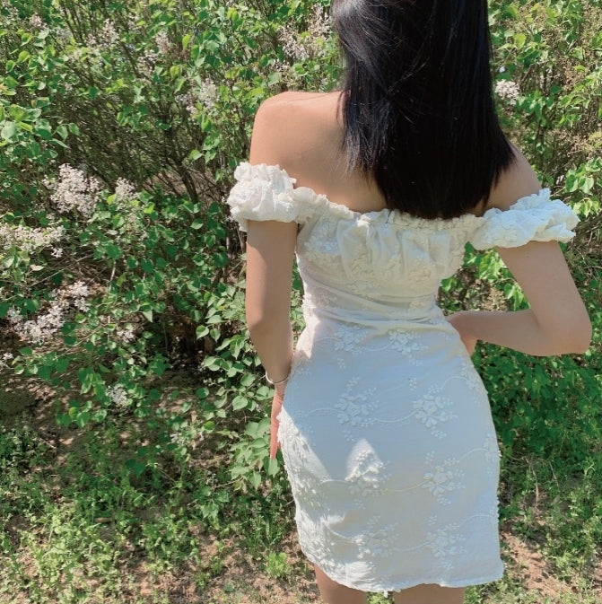 Alessandra White Milkmaid Dress